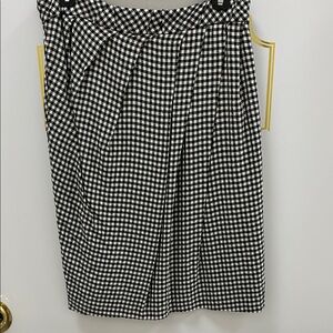 MOSCHINO Black and White Silk Checkered Women's Skirt